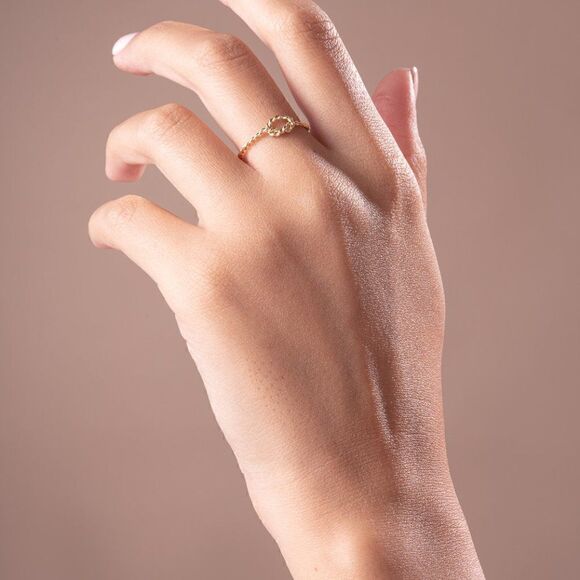 Love Knot Ring 14k solid Gold | Infinity Love Knot Ring | Twisted Knot Ring | - Picture 3 of 3